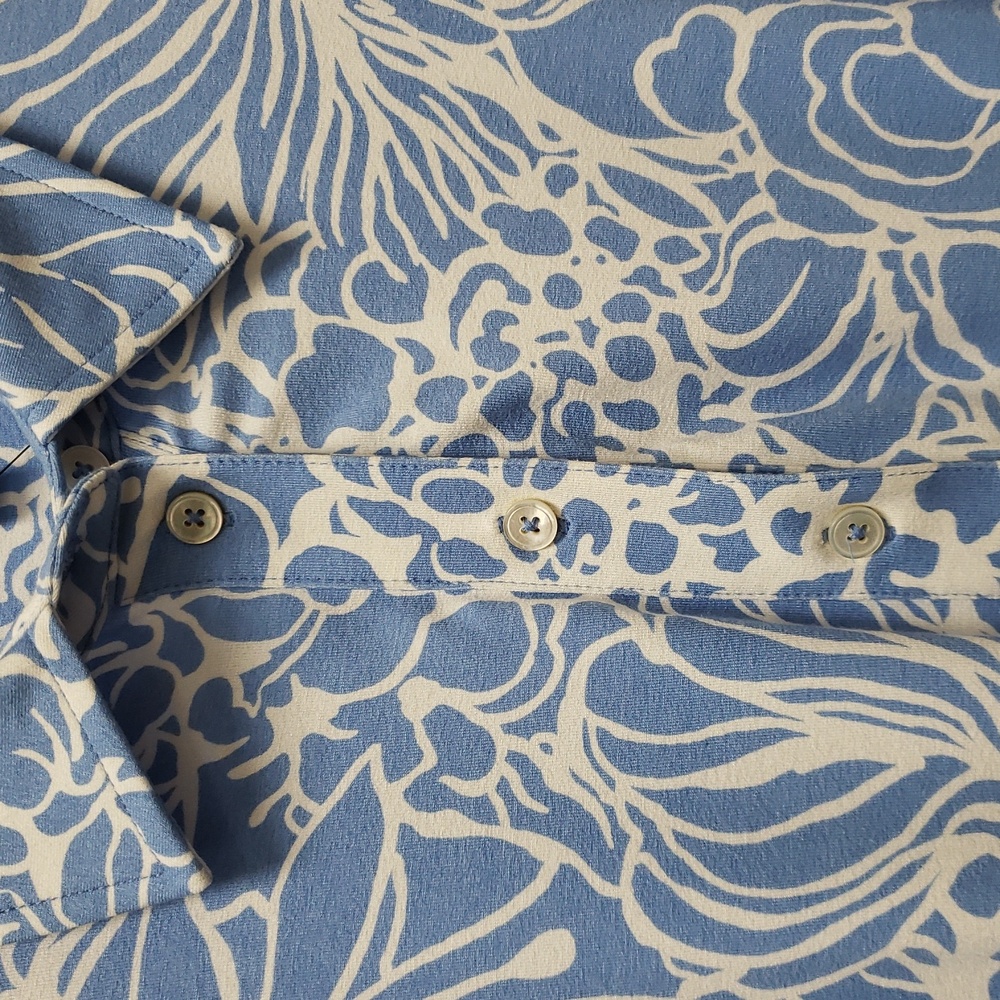 Talbots Blue and White Floral Long Sleeve Dress - Picture 4 of 7